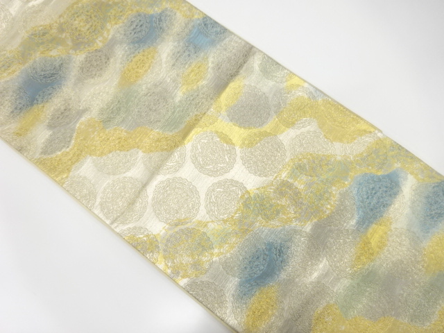 JAPANESE KIMONO / ANTIQUE FUKURO OBI / SILK / WOVEN MICHINAGADORI & FLOWER